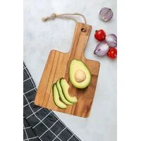 Tábua Retangular Tramontina Kitchen em Madeira Teca com Cabo 28x19,5 cm