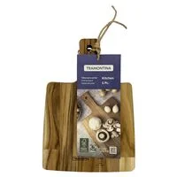 Tábua Retangular Tramontina Kitchen em Madeira Teca com Cabo 28x19,5 cm