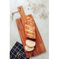 Tábua Retangular Tramontina Kitchen em Madeira Teca com Cabo 48x19,5 cm