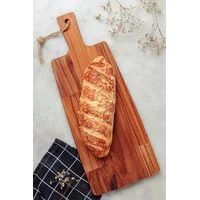 Tábua Retangular Tramontina Kitchen em Madeira Teca com Cabo 48x19,5 cm