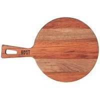 Tábua Tramontina Rost Redonda para Servir em Madeira Jatobá Mesclada com Cabo e Acabamento Óleo 34x23 cm