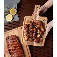 Tábua com Cabo para Churrasco Tramontina em Madeira Mista 40x23,3 cm