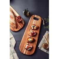 Tábua de Antepastos Tramontina Provence em Madeira Teca FSC 48x19,5 cm com acabamento em Óleo Mineral