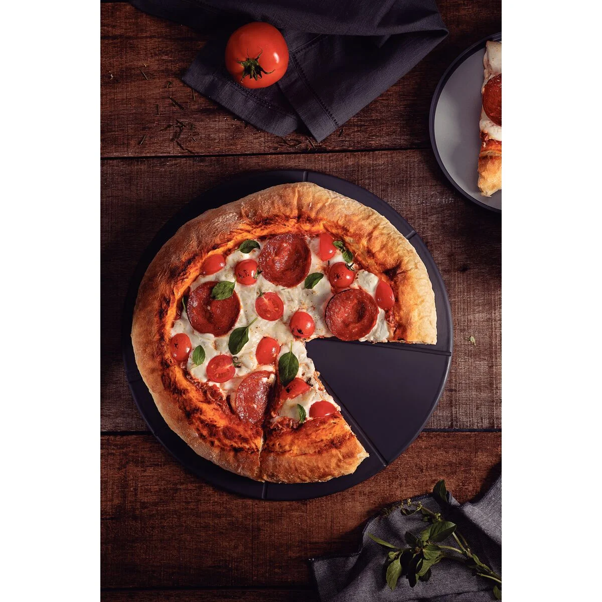 Tábua de Corte Tramontina Pizza em Polipropileno Cinza
