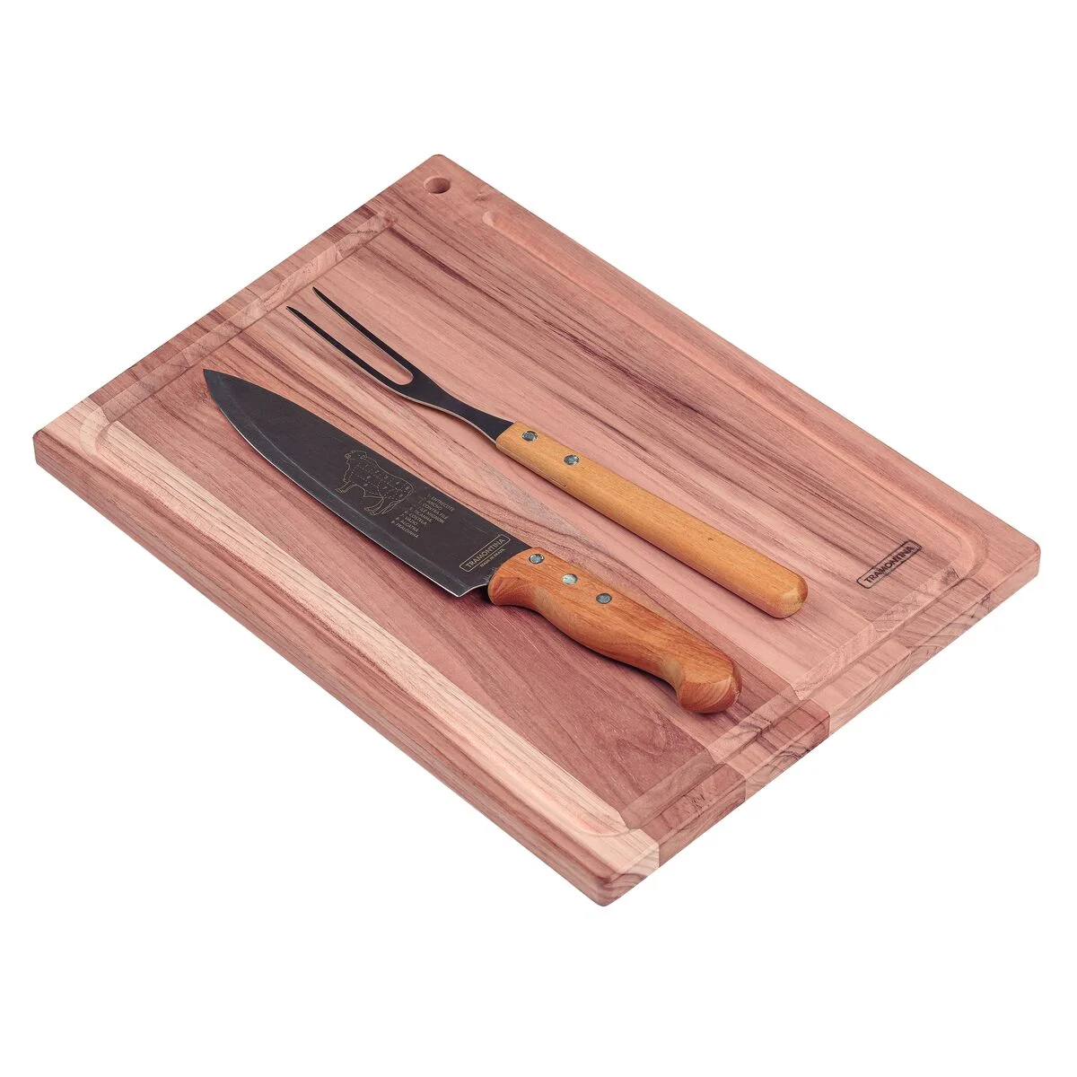 Tábua para Churrasco + Garfo e Faca