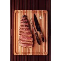 Tábua para Churrasco Tramontina Churrasco em Madeira Teca com Empunhadura e Sulco 40 x 30 cm