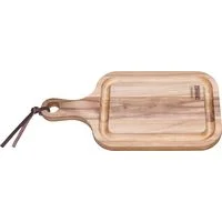 Tábua para Churrasco Tramontina Retangular com Cabo em Madeira Teca com Acabamento Natural 40 x 21 cm