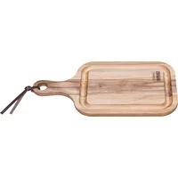Tábua para Churrasco Tramontina Retangular com Cabo em Madeira Teca com Acabamento Natural 46 x 23 cm