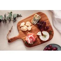 Tábua para Queijos e Frios Tramontina Provence em Madeira Teca FSC com Cabo 40x28cm