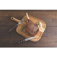 Tábua para Steak Tramontina Provence em Madeira Teca com Cabo 40x27 cm