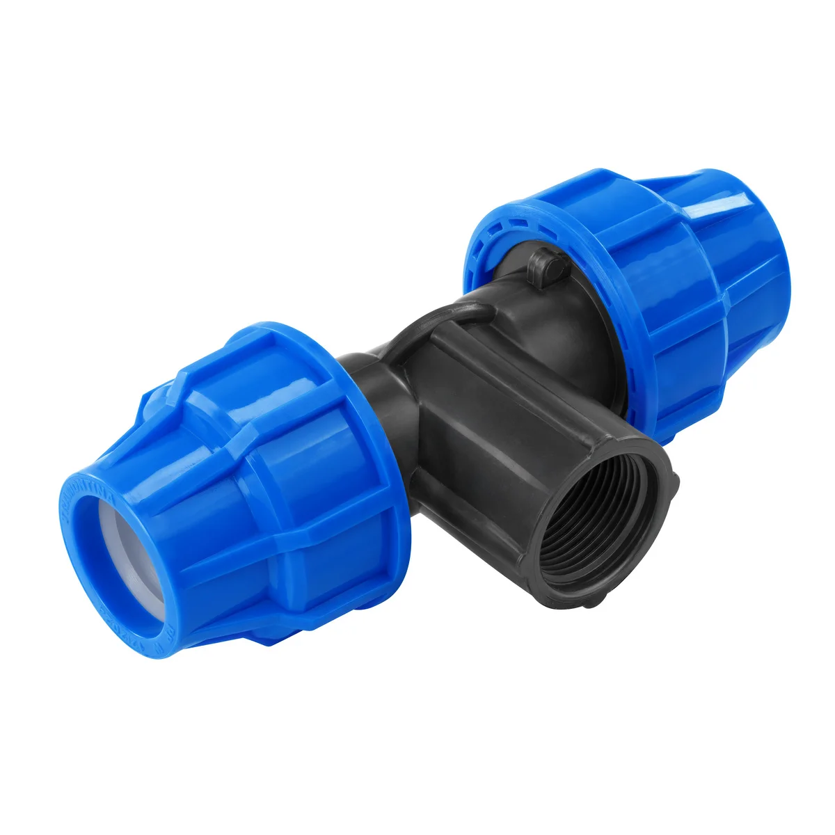 Tê 90° de Compressão Rosca Fêmea 20 mm x 1/2" Tramontina para Mangueiras de PEAD