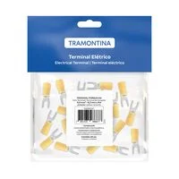 Terminais de Conexão Forquilha Tramontina em cobre estanhado e nylon 6 mm² x 8,3 mm x M4 Amarelo 25 Peças