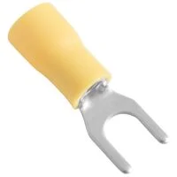 Terminais de Conexão Forquilha Tramontina em cobre estanhado e nylon 6 mm² x 9 mm x M5 Amarelo 25 Peças