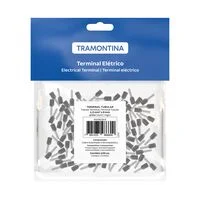 Terminais de Conexão Tubulares Tramontina em cobre estanhado e nylon 1,5 mm² x 8 Preto 100 Peças