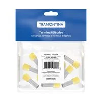 Terminais de Conexão Tubulares Tramontina em cobre estanhado e nylon 25 mm² x 22 Amarelo 10 Peças