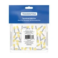 Terminais de Conexão Tubulares Tramontina em cobre estanhado e nylon 6 mm² x 12 Amarelo 50 Peças