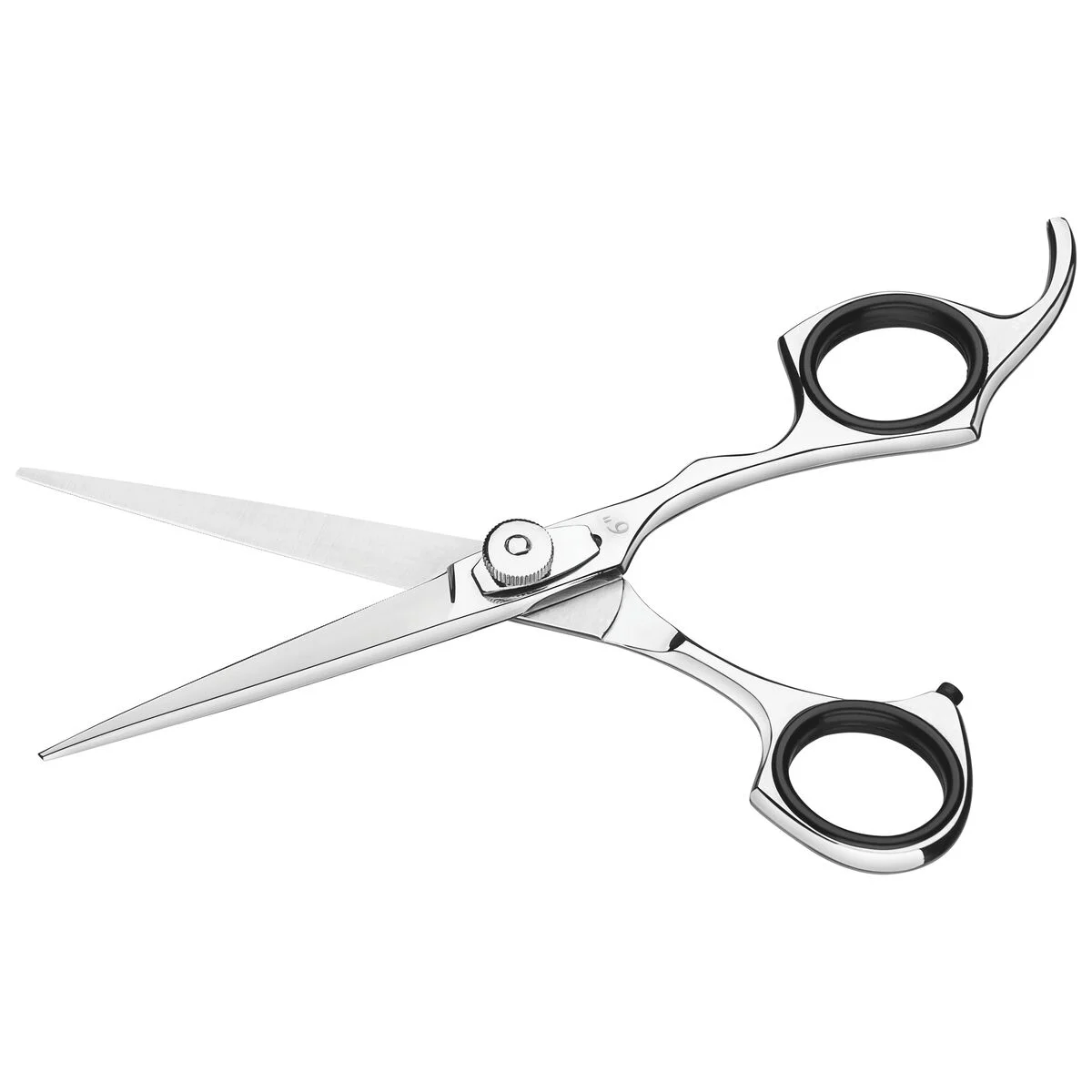 Tesoura Profissional para Cabelo Tramontina em Aço Inox com Fio Laser MIcrosserrilhado e Apoio Fixo para Dedo 6"