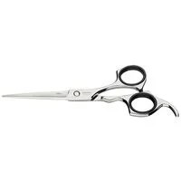 Tesoura Profissional para Cabelo Tramontina em Aço Inox com Fio Laser MIcrosserrilhado e Apoio Fixo para Dedo 6"