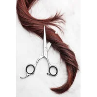 Tesoura Profissional para Cabelo Tramontina em Aço Inox com Fio Laser MIcrosserrilhado e Apoio Fixo para Dedo 6"