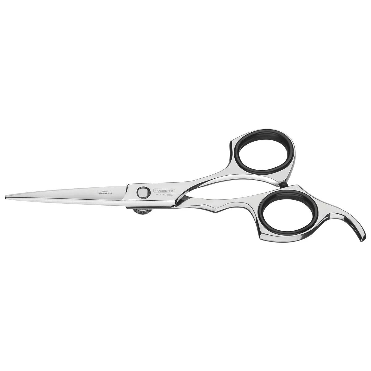 Tesoura Profissional para Cabelo Tramontina em Aço Inox com Fio Navalha Liso e Apoio Fixo para Dedo 5,5"