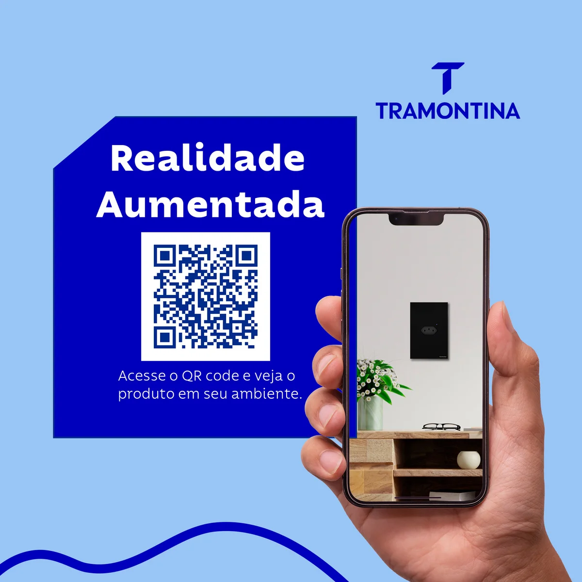 Tomada Smart 2P+T Tramontina 10 A 250 V Preta