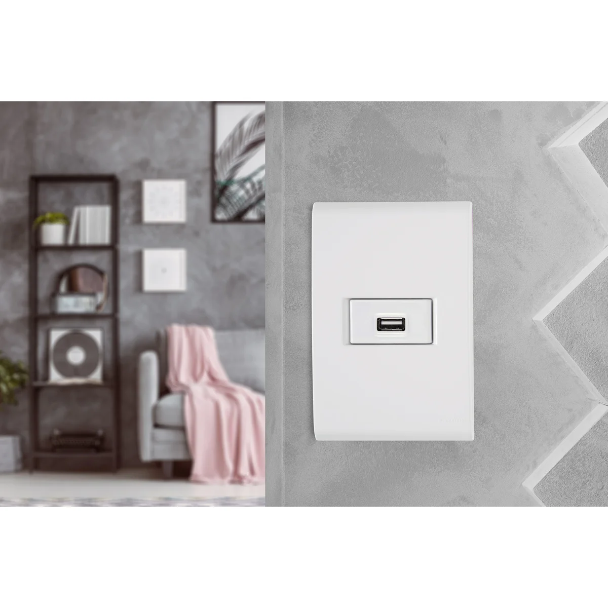 Tomada USB 1 A Bivolt Tramontina Branco