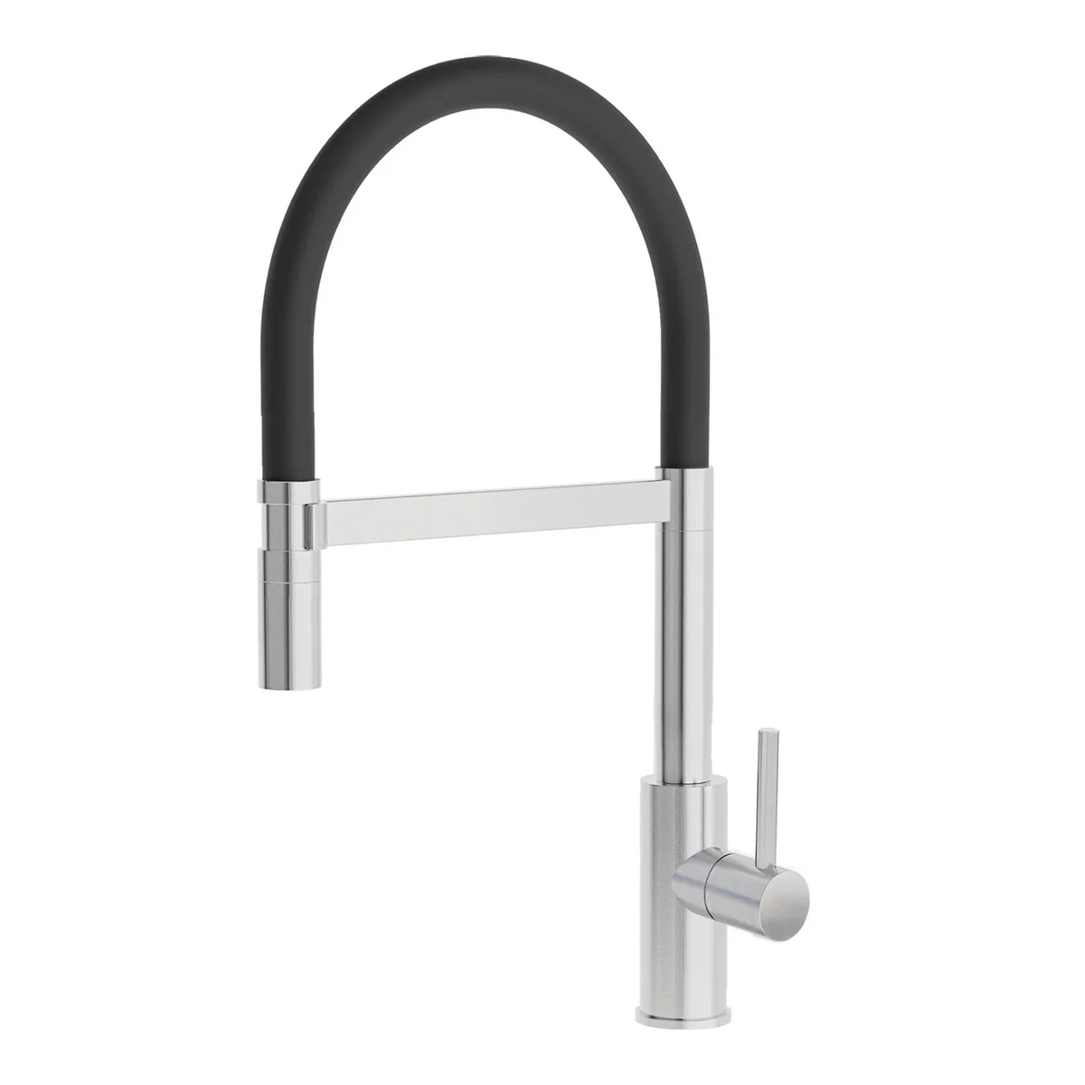 Torneira Tramontina Versatile Black em Aço Inox com Mangueira Flexível e Bica Giratória 360°