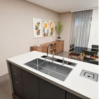 Torneira Tramontina Versatile Black em Aço Inox com Mangueira Flexível e Bica Giratória 360°