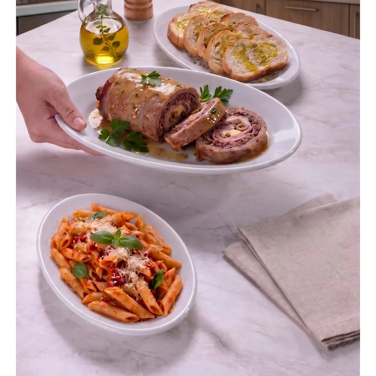 Travessa Oval Tramontina Celine em Porcelana 23,50x15,5 cm
