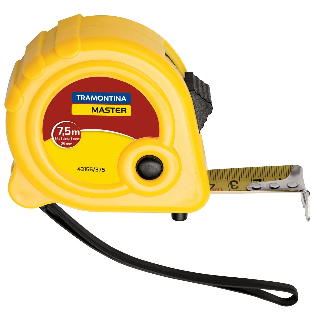 Trena Tramontina MASTER com Fita de Aço e Corpo em ABS com Freio Duplo 7,5 m