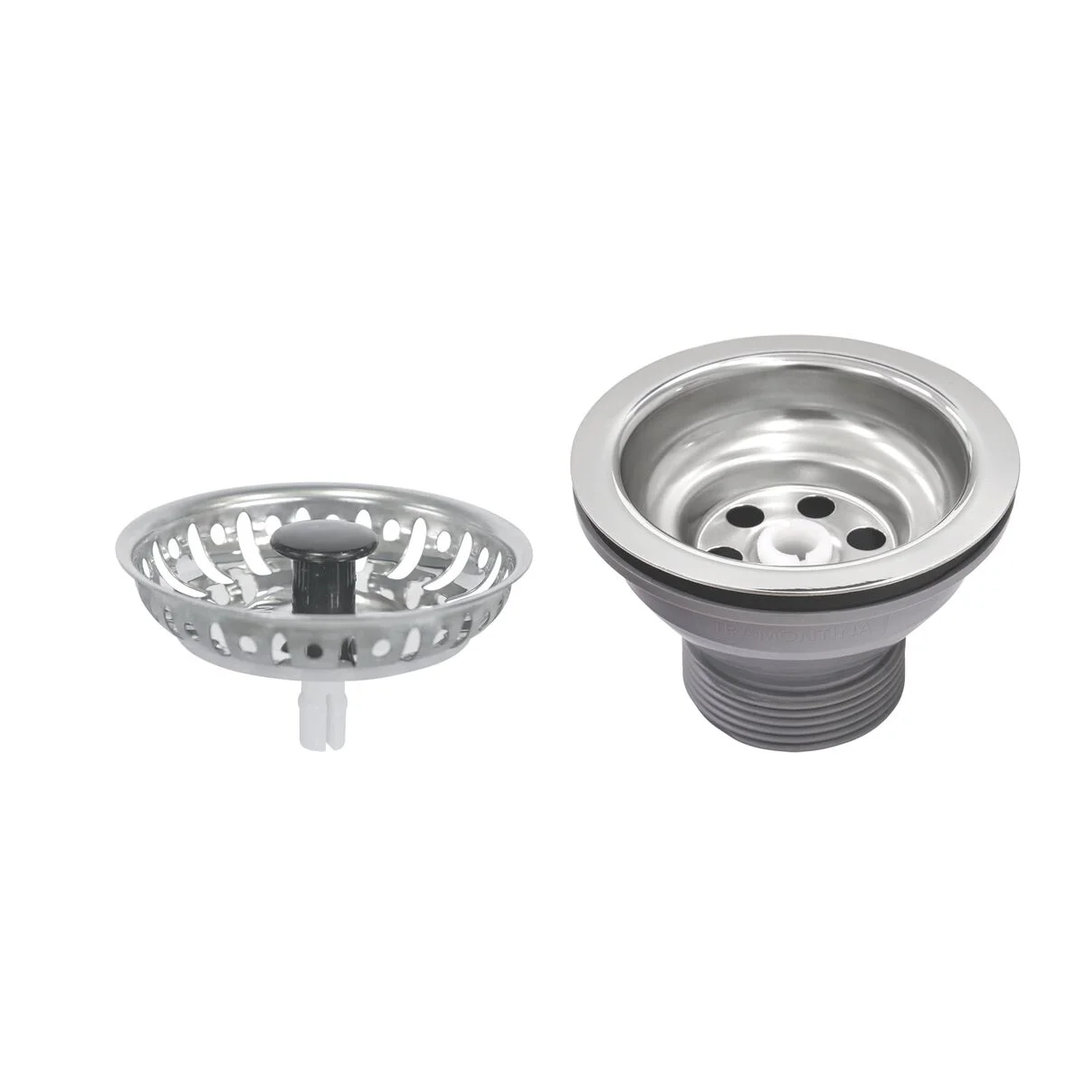 Válvula Tramontina Econômica 3 1/2" sem Escape em Aço Inox Polidos e Polipropileno para Pias Cubas e Tanques