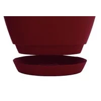 Vaso Tramontina Asteca ECO em Polietileno I''m Green Bio-Based Marsala com Prato 32 cm