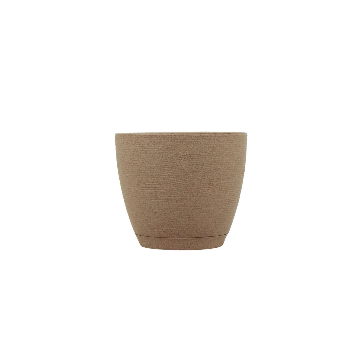 Vaso Tramontina Asteca em Polietileno Granito Areia com Prato 24 cm