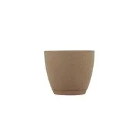 Vaso Tramontina Asteca em Polietileno Granito Areia com Prato 24 cm