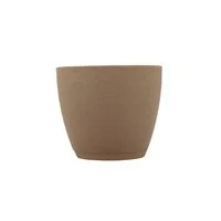 Vaso Tramontina Asteca em Polietileno Granito Areia com Prato 32 cm