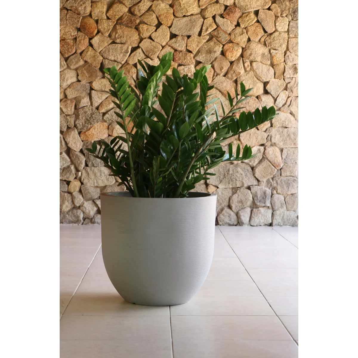Vaso Tramontina Laos em Polietileno Concreto 45 cm