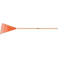 Vassoura Plástica Laranja Tramontina com 18 Dentes e Cabo de Madeira 120 cm
