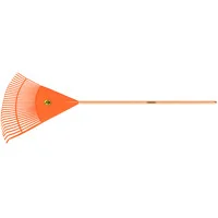 Vassoura Plástica Laranja Tramontina com 30 Dentes e Cabo de Madeira 120 cm