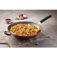 Wok Tramontina Loreto em Alumínio com Revestimento Interno Antiaderente Starflon Max com Cabo Baquelite Vermelha 36 cm 6 L