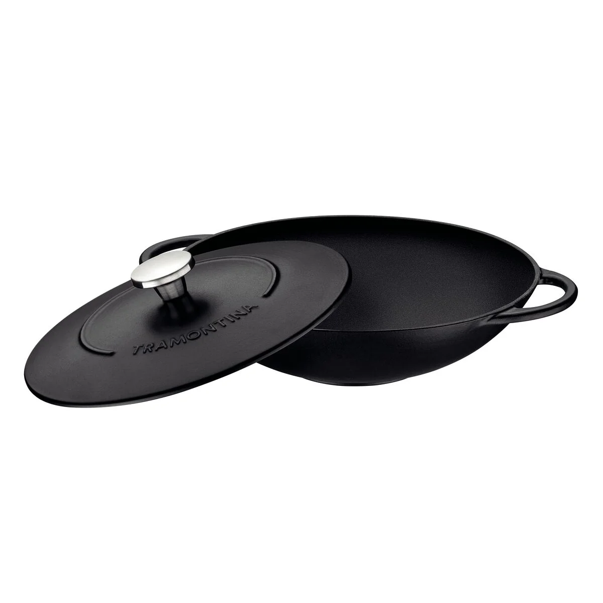 Wok Tramontina Trento em Ferro Esmaltado com Revestimento Interno em Antiaderente Starflon Excellent 32 cm 5 L