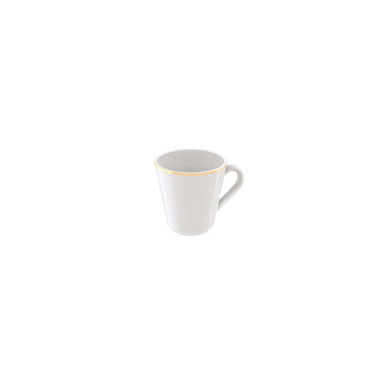 Xícara Café Filetada Tramontina Elisa em Porcelana com Borda Dourada 70 ml