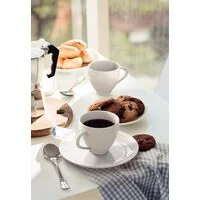 Conjunto Xícara e Pires de Café Tramontina Maria Augusta em Porcelana 100 ml 2 Peças